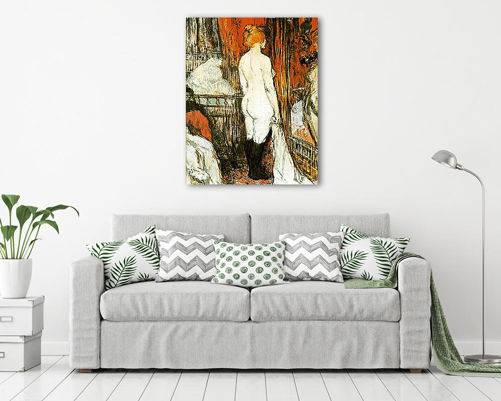 Női akt a tükör előtt (keretezett kép) - vászonkép, falikép otthonra és irodába