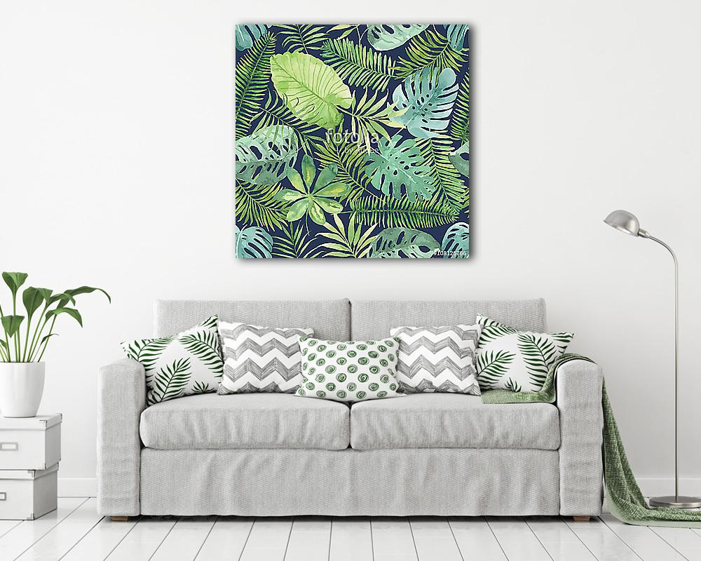 Dzsungel-szerű tapétaminta - vászonkép, falikép vásárlás Dzsungel-szerű tapétaminta (vászonkép) - vászonkép, falikép otthonra és irodába
