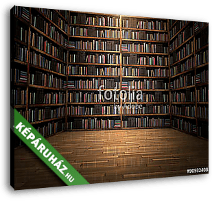 Library room with books - vászonkép 3D látványterv