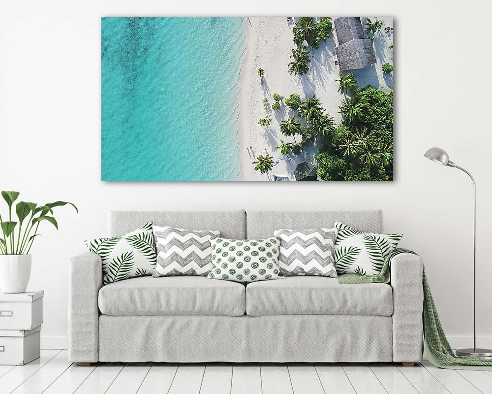 Amazing bird eyes view in Maldives - vászonkép, falikép vásárlás Amazing bird eyes view in Maldives (fotótapéta) - vászonkép, falikép otthonra és irodába