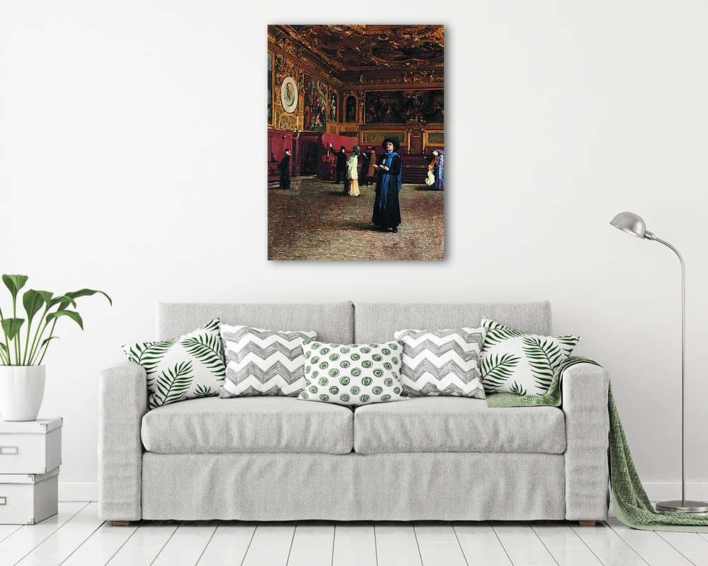 Velencei múzeumban (1890) (vászonkép) - vászonkép, falikép otthonra és irodába