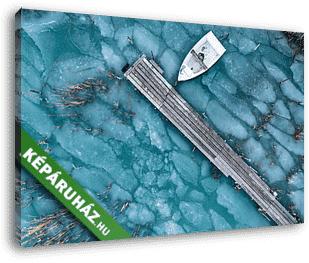 Csónak a befagyott Balatonon - vászonkép 3D látványterv Csónak a befagyott Balatonon - vászonkép 3D látványterv