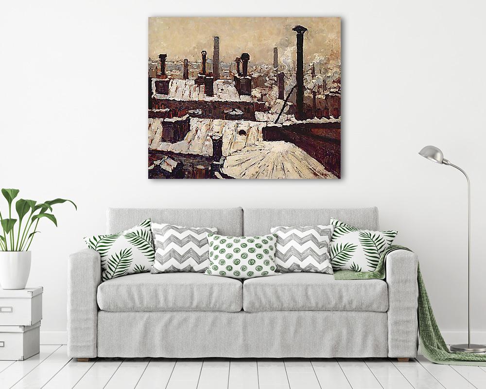 Behavazott háztetők Párizsban (többrészes kép) - vászonkép, falikép otthonra és irodába