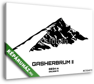 Vázlat vektoros illusztrációja a Gasherbrum II - vászonkép 3D látványterv