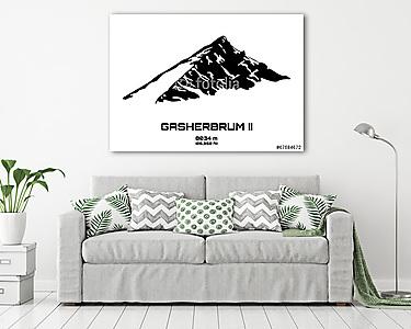 Vázlat vektoros illusztrációja a Gasherbrum II (vászonkép) - vászonkép, falikép otthonra és irodába