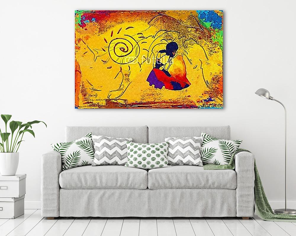 afro motívum etnikai retro vintage (fotótapéta) - vászonkép, falikép otthonra és irodába