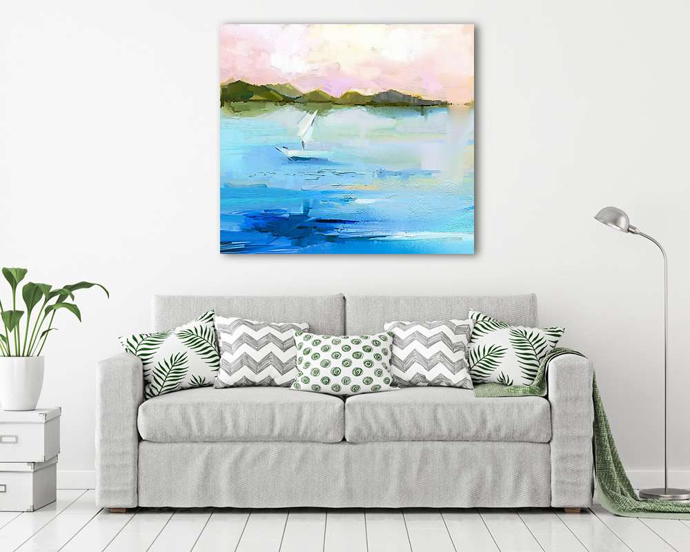 Absztrakt vitorlás a vízen (olajfestmény reprodukció) - vászonkép, falikép vásárlás Absztrakt vitorlás a vízen (olajfestmény reprodukció) (többrészes kép) - vászonkép, falikép otthonra és irodába