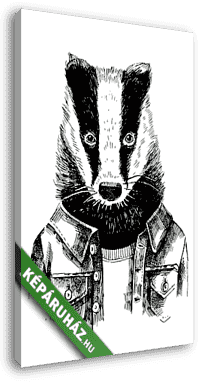 Kézzel rajzolt dzseki öltözött hipster stílusban - vászonkép 3D látványterv