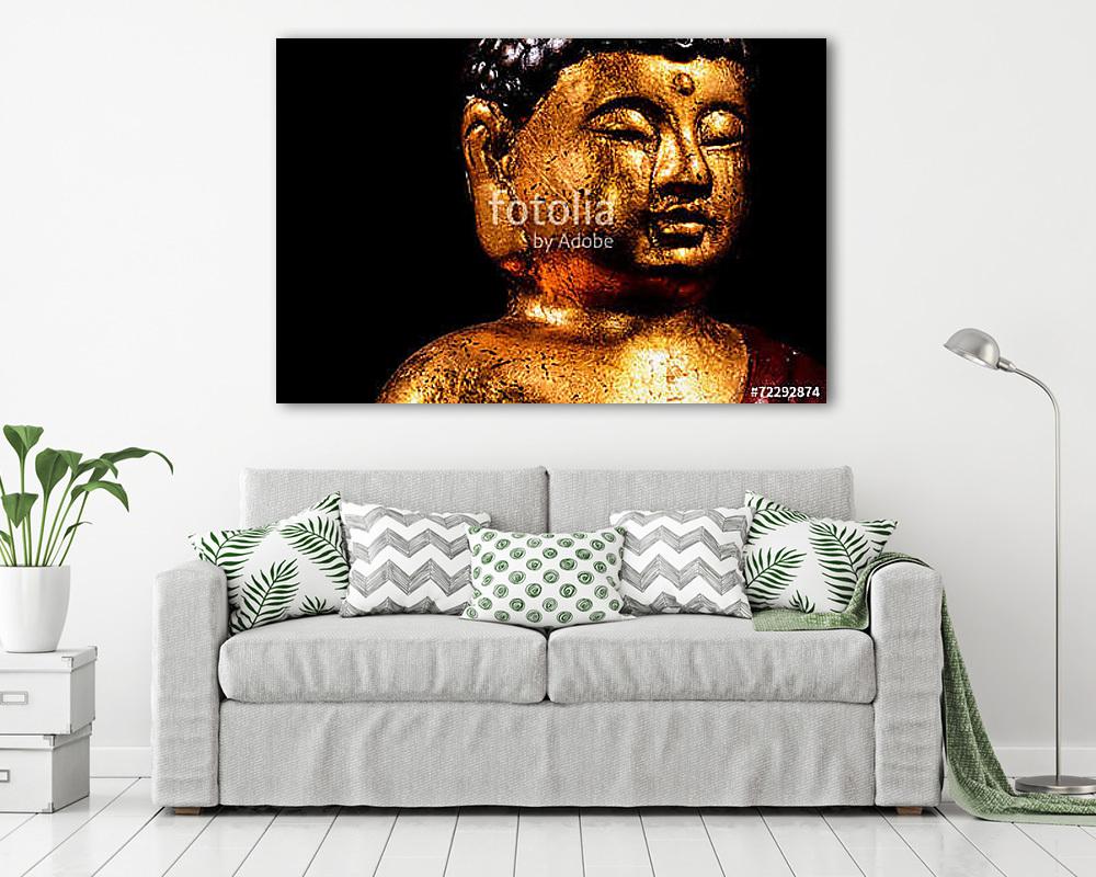 Oriental Buddist Statue Isolated (vászonkép) - vászonkép, falikép otthonra és irodába