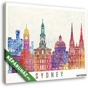 Sydney landmarks watercolor poster - vászonkép 3D látványterv