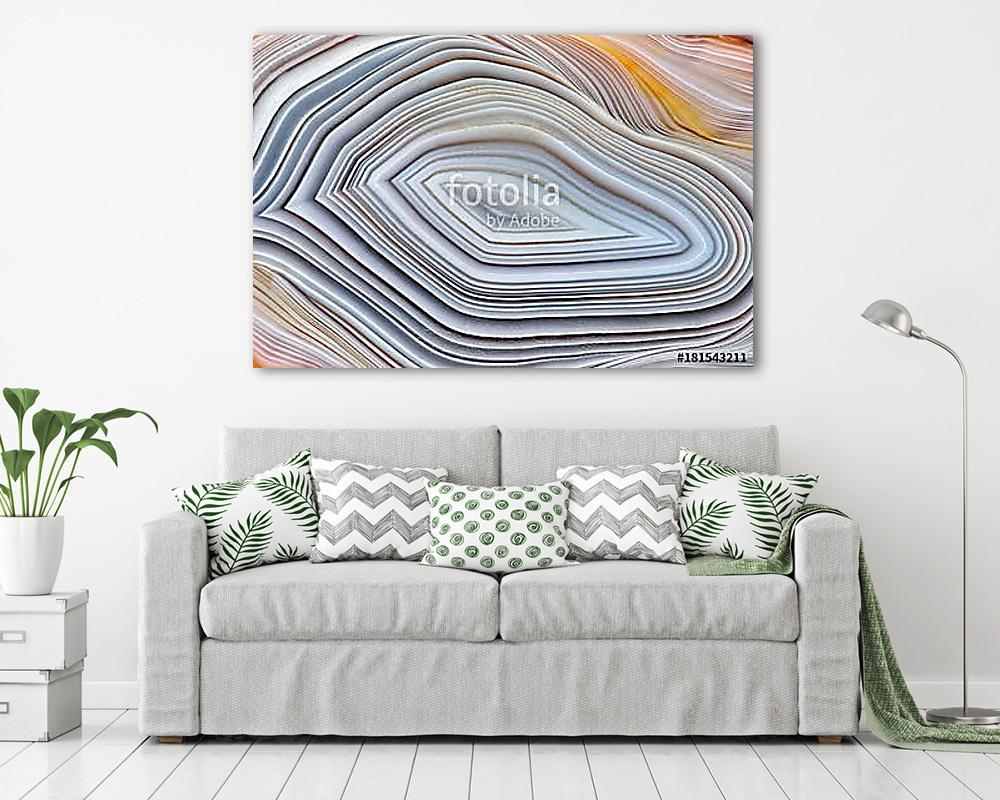 Amazing Banded Agate Crystal cross section as a background. Natural light translucent agate crystal surface, Gray abstract expre - vászonkép, falikép vásárlás Amazing Banded Agate Crystal cross section as a background. Natural light translucent agate crystal surface, Gray abstract expre (fotótapéta) - vászonkép, falikép otthonra és irodába