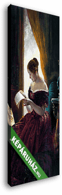 Levelet olvasó hölgy (színverzió 1) - vászonkép 3D látványterv