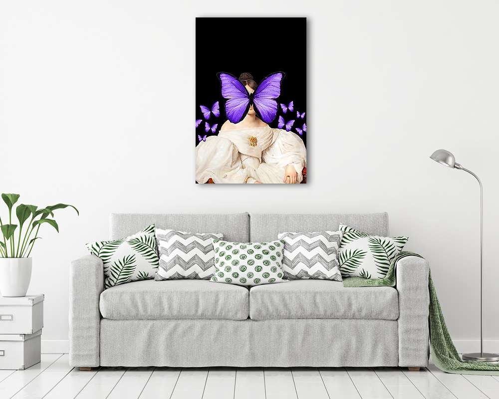 Lila Pillangók (Barokk & Graffiti) (vászonkép) - vászonkép, falikép otthonra és irodába