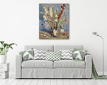 Kardvirág és őszirózsák vázában (vászonkép) - vászonkép, falikép otthonra és irodába