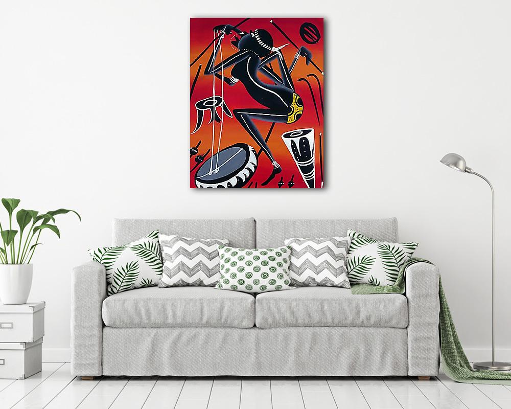 Afrikai zene 004 - Digital Art (bögre) - vászonkép, falikép otthonra és irodába