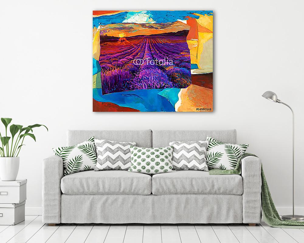 Lavender mezők - vászonkép, falikép vásárlás Lavender mezők (fotótapéta) - vászonkép, falikép otthonra és irodába