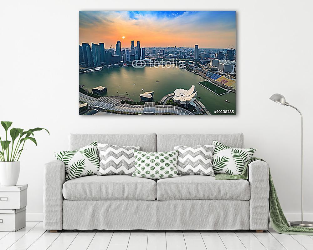 Szingapúr város látképe (bögre) - vászonkép, falikép otthonra és irodába