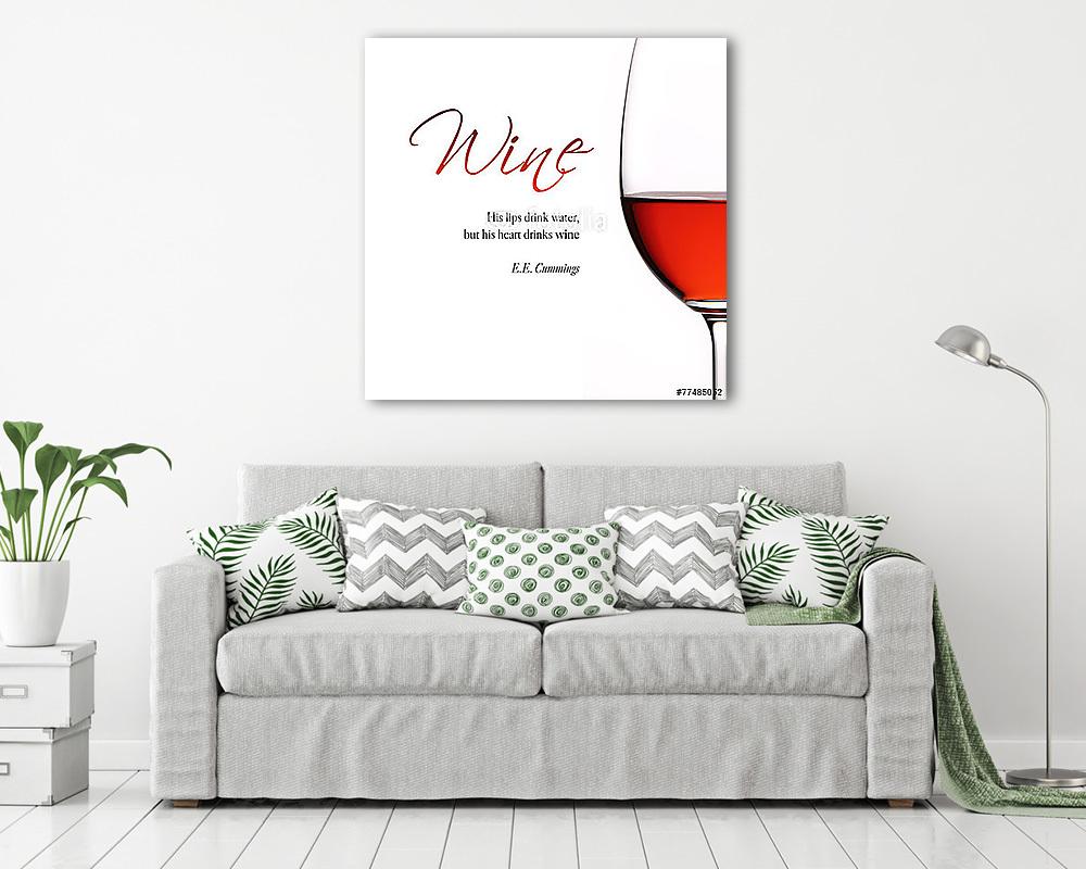 Inspiráló idézet a borról. (poszter) - vászonkép, falikép otthonra és irodába