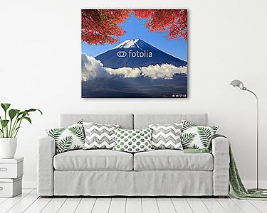 Fuji szent hegye a kék ég hátterében Japánban (vászonkép) - vászonkép, falikép otthonra és irodába