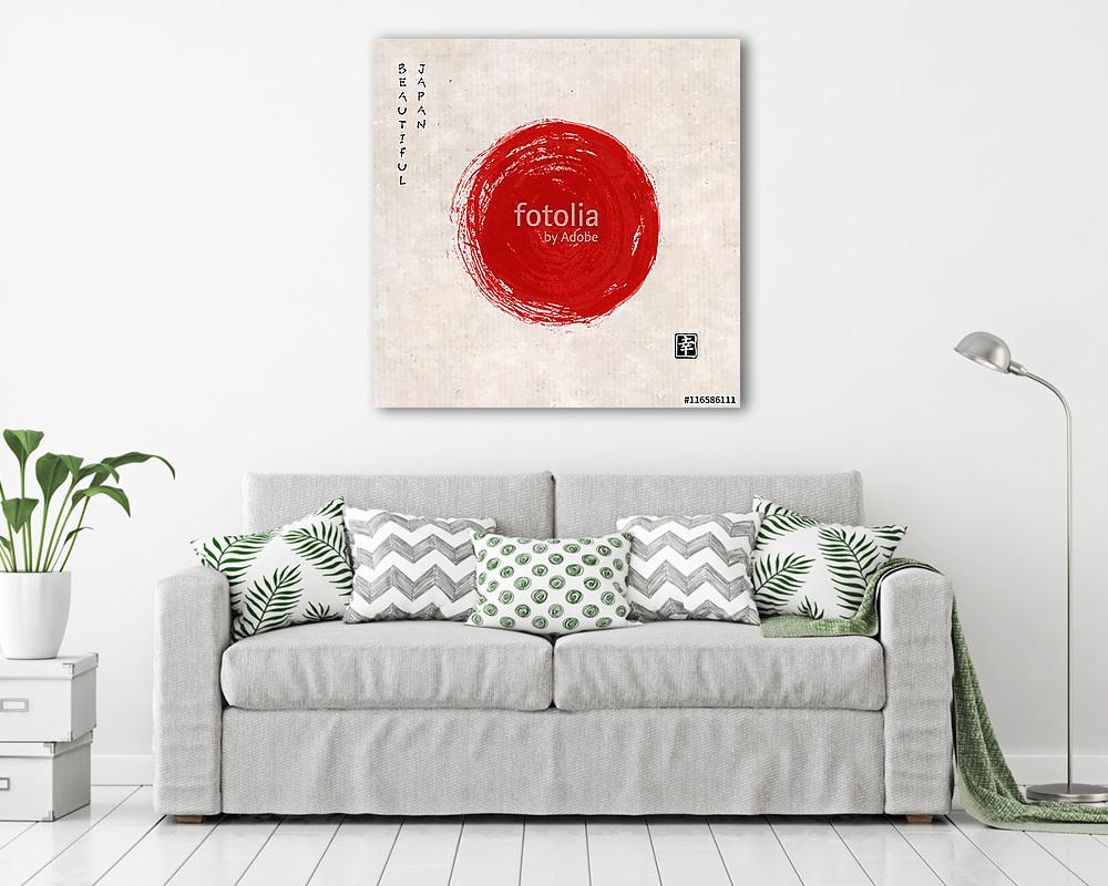 Vörös napkerek - Japán hagyományos szimbóluma szüreti backgrou - vászonkép, falikép vásárlás Vörös napkerek - Japán hagyományos szimbóluma szüreti backgrou (bögre) - vászonkép, falikép otthonra és irodába