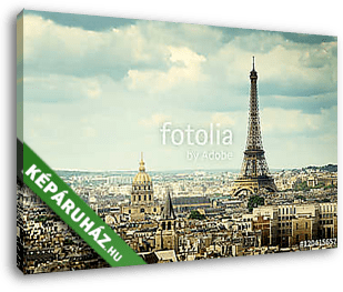 Nézd meg az Eiffel-toronyt, Párizs, Franciaország - vászonkép 3D látványterv
