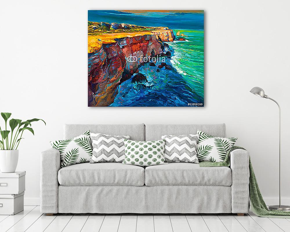 Sziklák és óceán (többrészes kép) - vászonkép, falikép otthonra és irodába