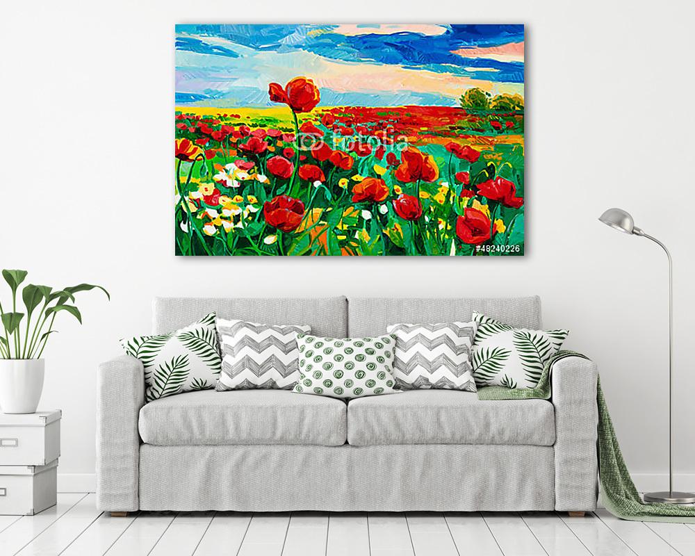 Mákmezők (vászonkép) - vászonkép, falikép otthonra és irodába