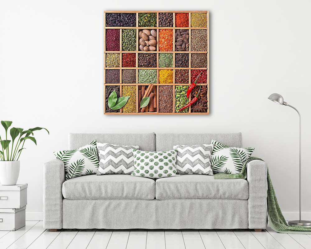 fadoboz fűszerekkel és fűszernövényekkel (vászonkép) - vászonkép, falikép otthonra és irodába