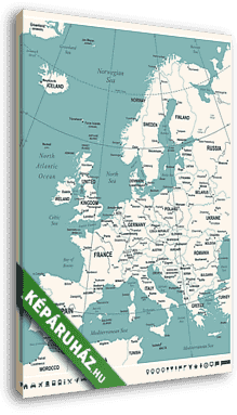 Európa térkép - Vintage vektoros illusztráció - vászonkép 3D látványterv