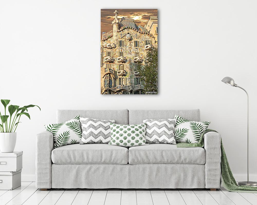 Casa Battlo Barcelona at sunset (bögre) - vászonkép, falikép otthonra és irodába