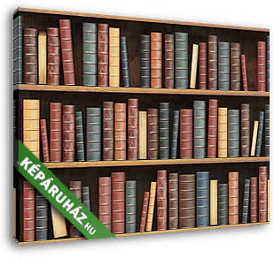 Vintage books on bookshelf. Old books tiled seamless texture bac - vászonkép 3D látványterv