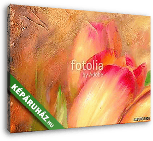 Tulipán közelről (olajfestmény reprodukció) - vászonkép 3D látványterv