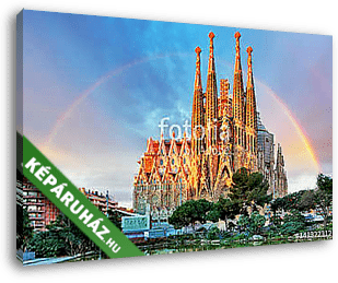 Sagrada Familia in Barcelona, Spain, - vászonkép 3D látványterv