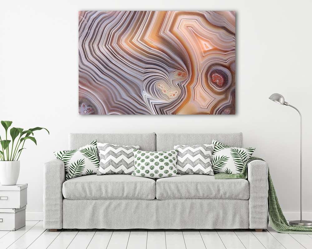 A polished banded Agate crystal specimen (többrészes kép) - vászonkép, falikép otthonra és irodába