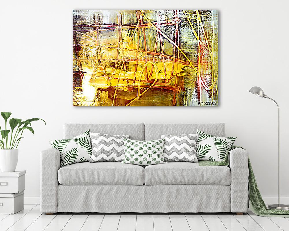 Színek festése absztrakt struktúra sárga (vászonkép) - vászonkép, falikép otthonra és irodába