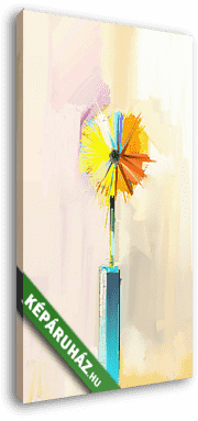Tavaszi virág vázában (olajfestmény reprodukció) - vászonkép 3D látványterv