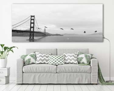Golden Gate Bridge fekete-fehérben, San Francisco (vászonkép) - vászonkép, falikép otthonra és irodába