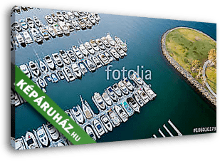 Yacht kikötő (légifotó) - vászonkép 3D látványterv