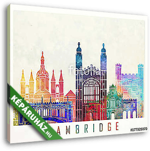 Cambridge landmarks watercolor poster - vászonkép 3D látványterv