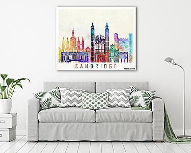 Cambridge landmarks watercolor poster (vászonkép) - vászonkép, falikép otthonra és irodába