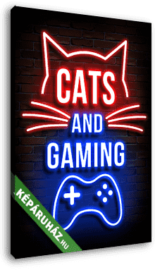 Cats and gaming - vászonkép 3D látványterv