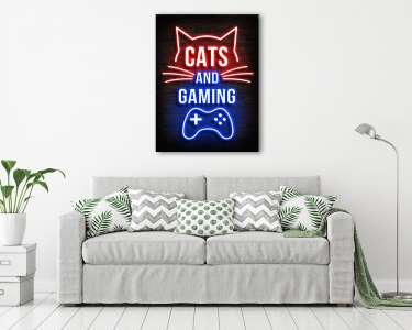 Cats and gaming (vászonkép) - vászonkép, falikép otthonra és irodába