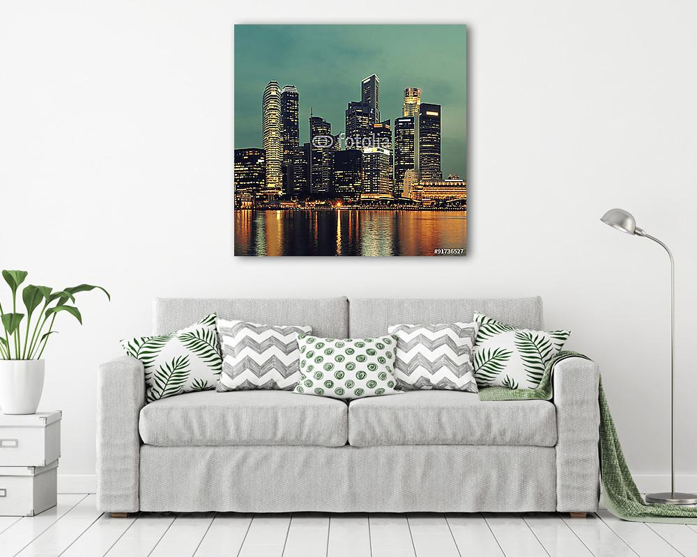 Szingapúr sziluettje (bögre) - vászonkép, falikép otthonra és irodába