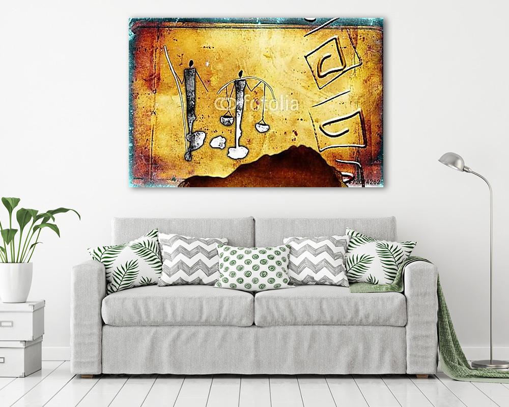 afro motívum etnikai retro vintage (vászonkép) - vászonkép, falikép otthonra és irodába