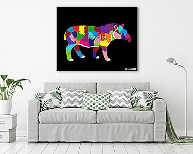 Colorful Animal Pop Art Poster Illustration Graphic Design (vászonkép) - vászonkép, falikép otthonra és irodába