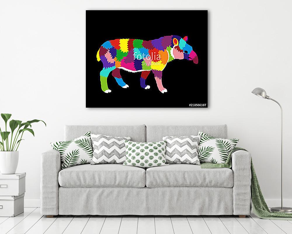Colorful Animal Pop Art Poster Illustration Graphic Design (vászonkép) - vászonkép, falikép otthonra és irodába