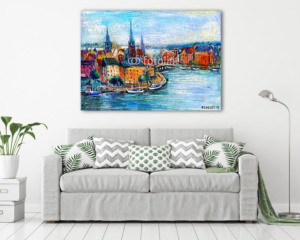 City landscape (többrészes kép) - vászonkép, falikép otthonra és irodába