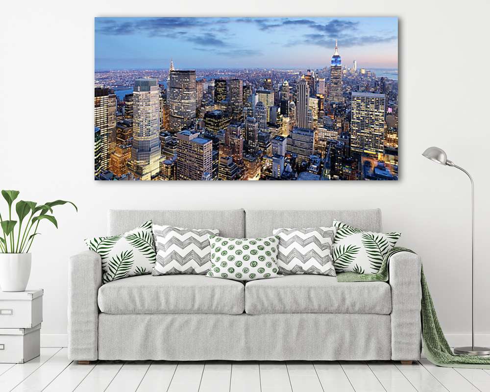 New York az esi órákban - légifelvétel - vászonkép, falikép vásárlás New York az esi órákban - légifelvétel (vászonkép) - vászonkép, falikép otthonra és irodába