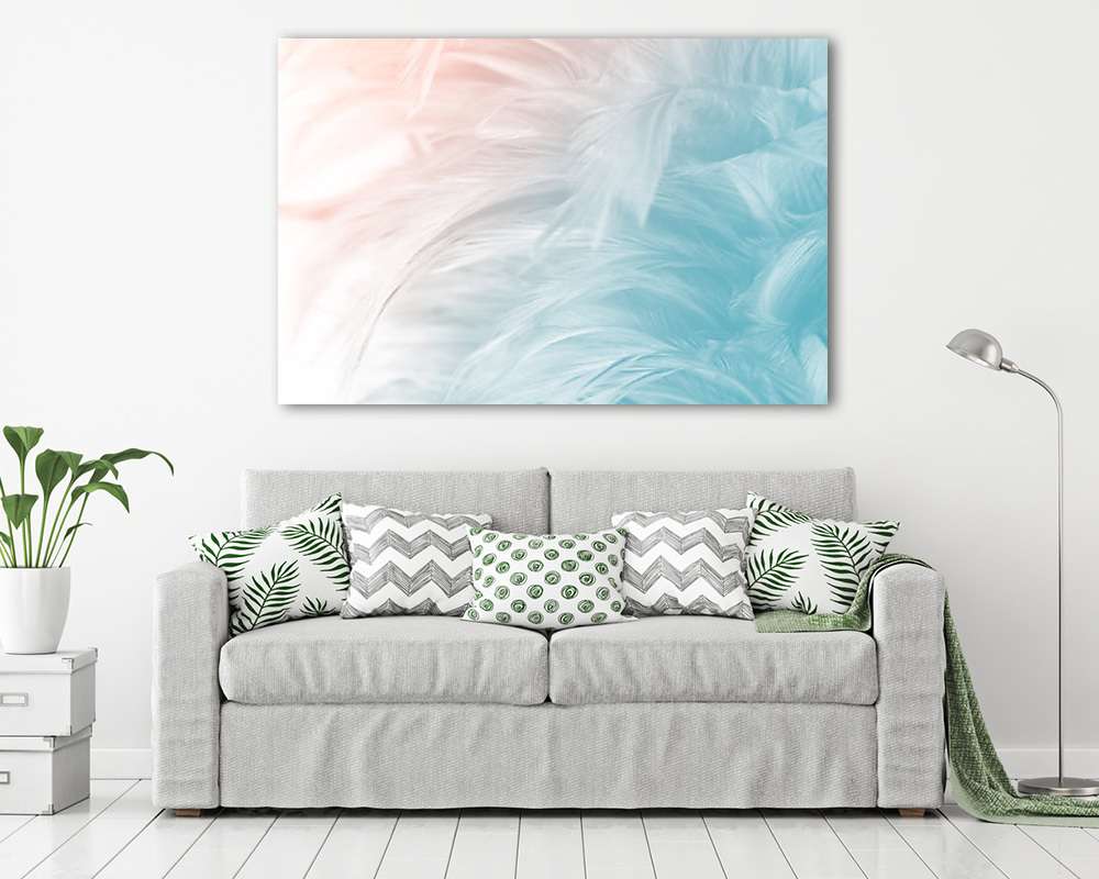 Vattacukor színű tollak - vászonkép, falikép vásárlás Vattacukor színű tollak (vászonkép) - vászonkép, falikép otthonra és irodába