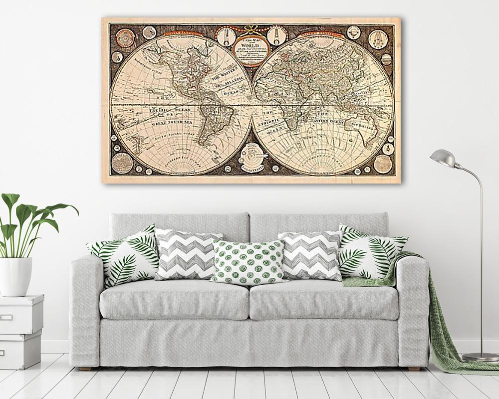 Régi világtérkép - vászonkép, falikép vásárlás Régi világtérkép (vászonkép) - vászonkép, falikép otthonra és irodába